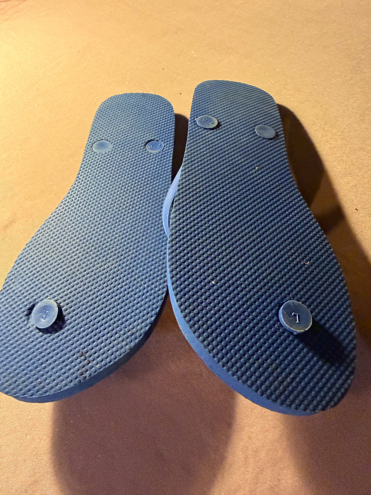 Blue Rubber Flip Flops – Size 7/8