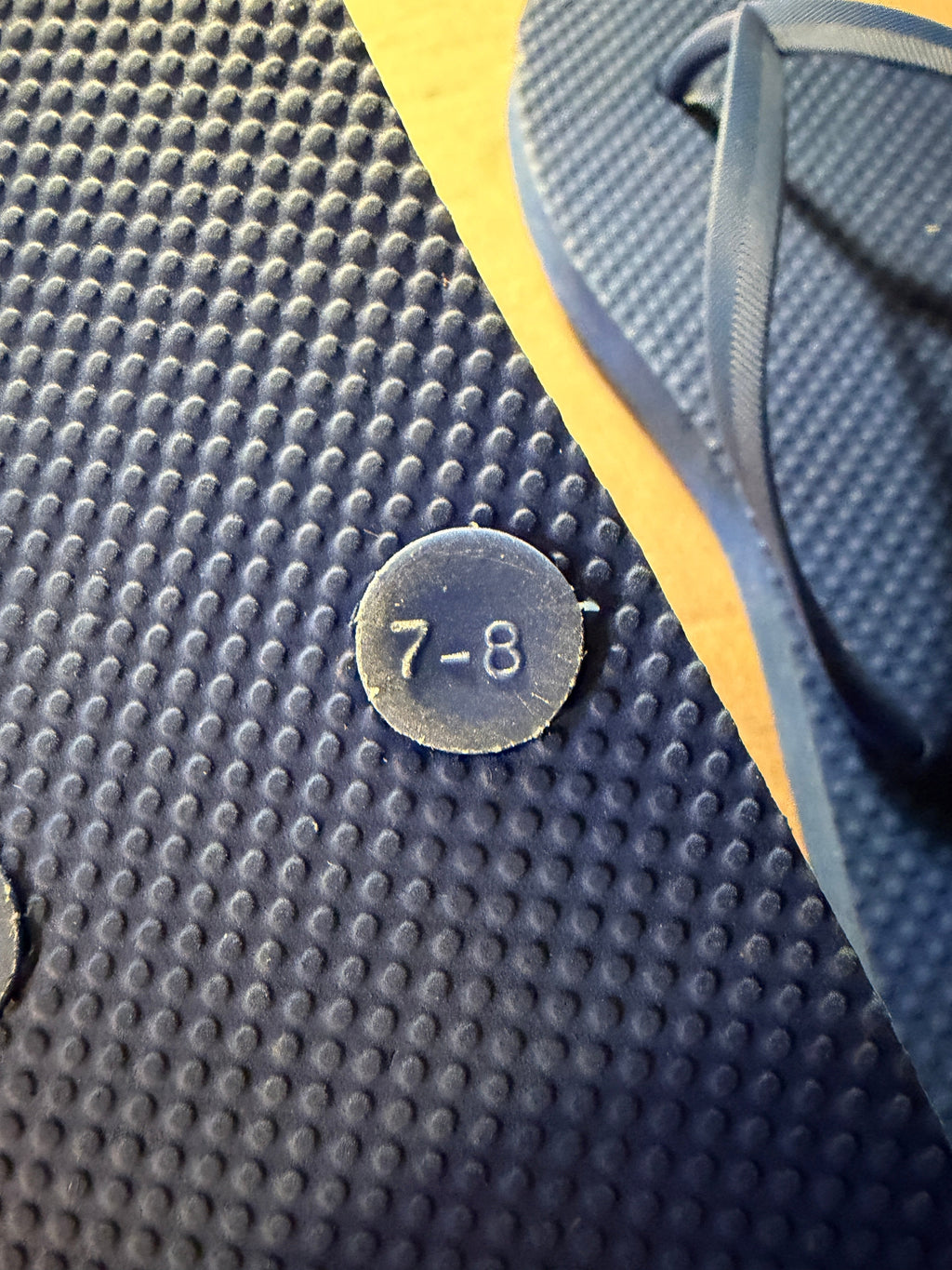 Blue Rubber Flip Flops – Size 7/8