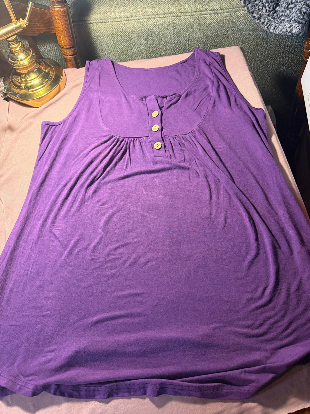 Purple Henley Tank Top