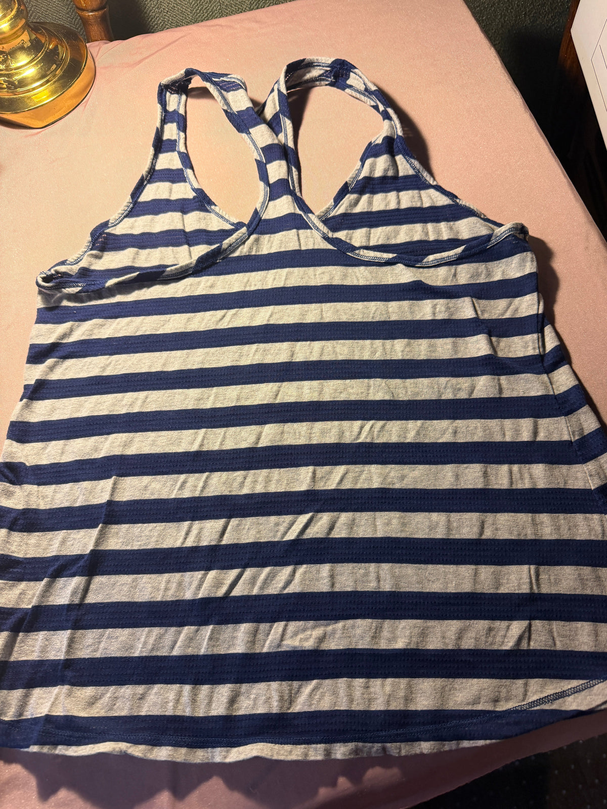 VSX Sport Racerback Tank Top – Blue & Gray Stripe, Size M