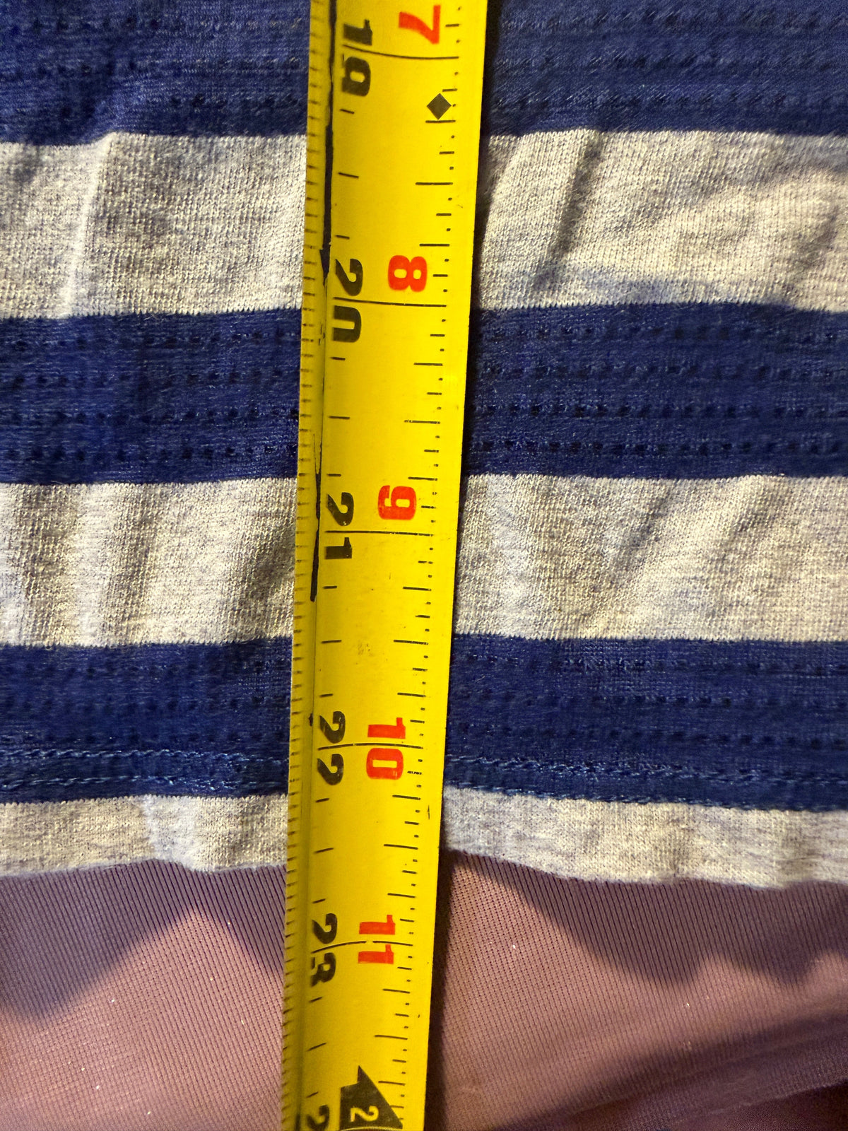 VSX Sport Racerback Tank Top – Blue & Gray Stripe, Size M