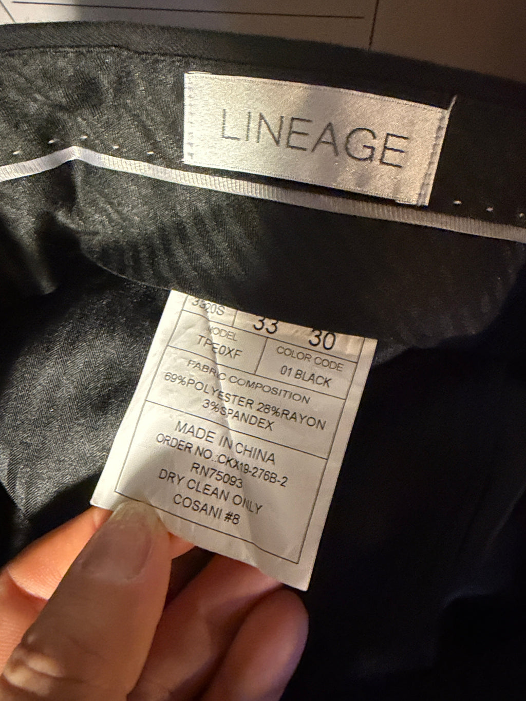 Lineage Men's Black Dress Pants – Size 33x30