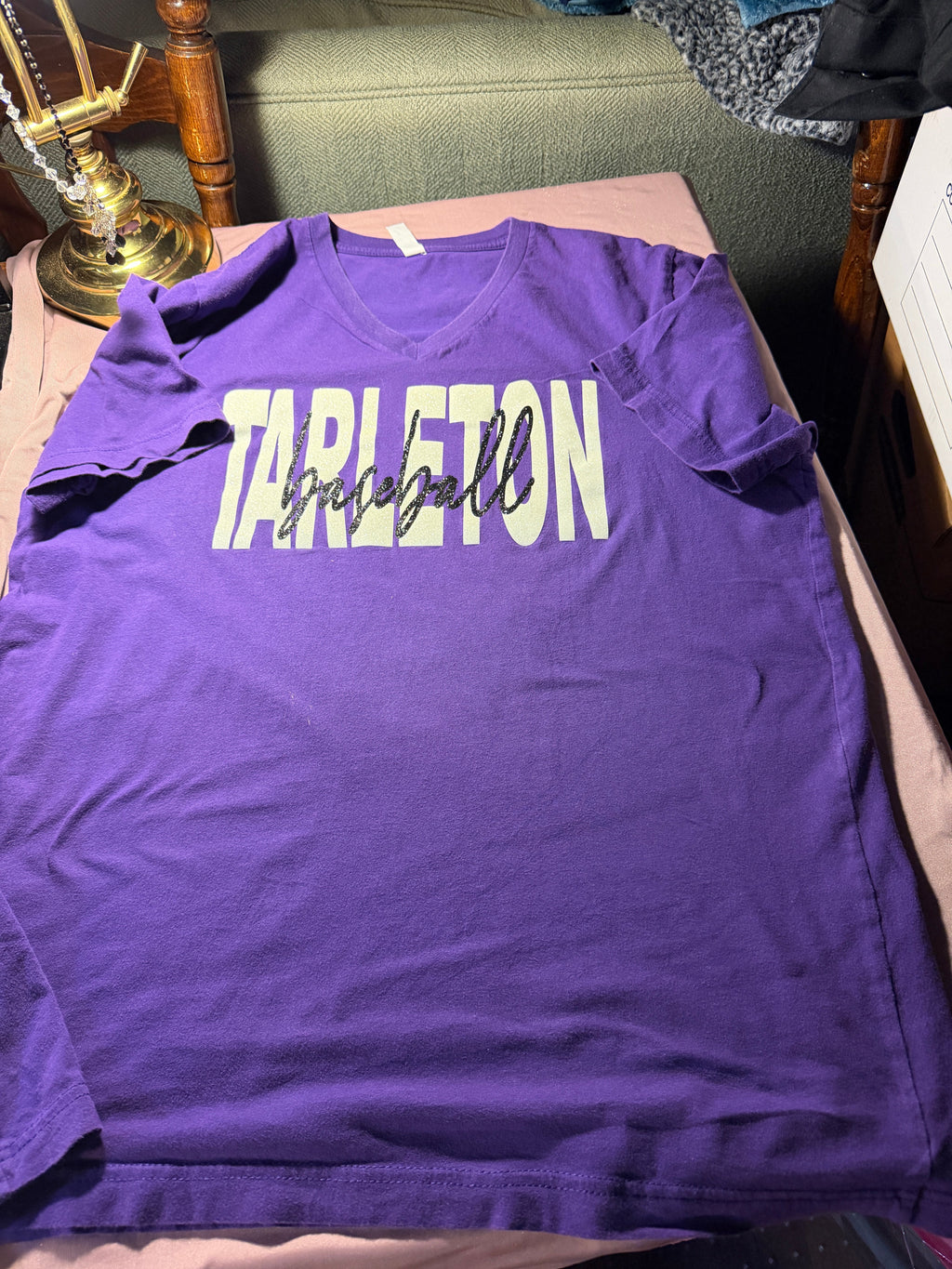 Tarleton Baseball Graphic Tee – Purple V-Neck