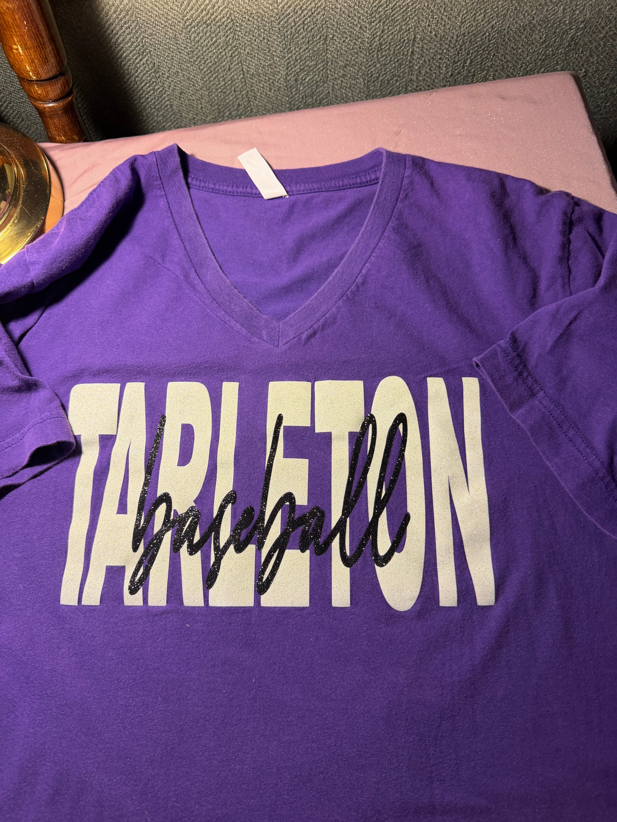 Tarleton Baseball Graphic Tee – Purple V-Neck