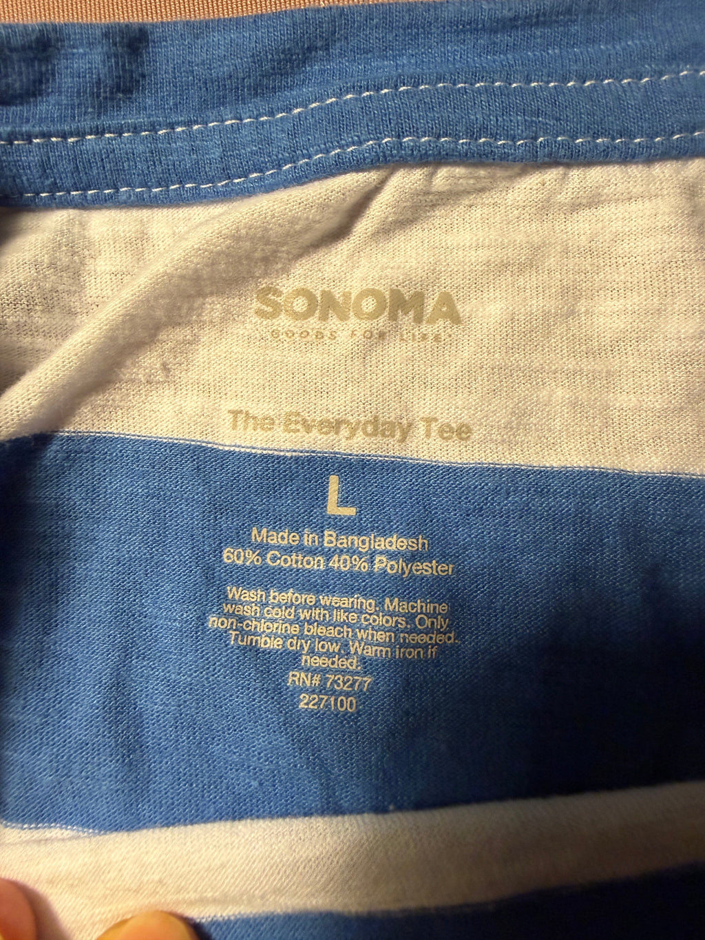 Sonoma Everyday Tee Blue & White Stripe