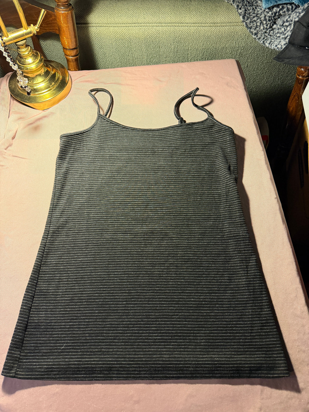 Charcoal Stripe Spaghetti Strap Cami