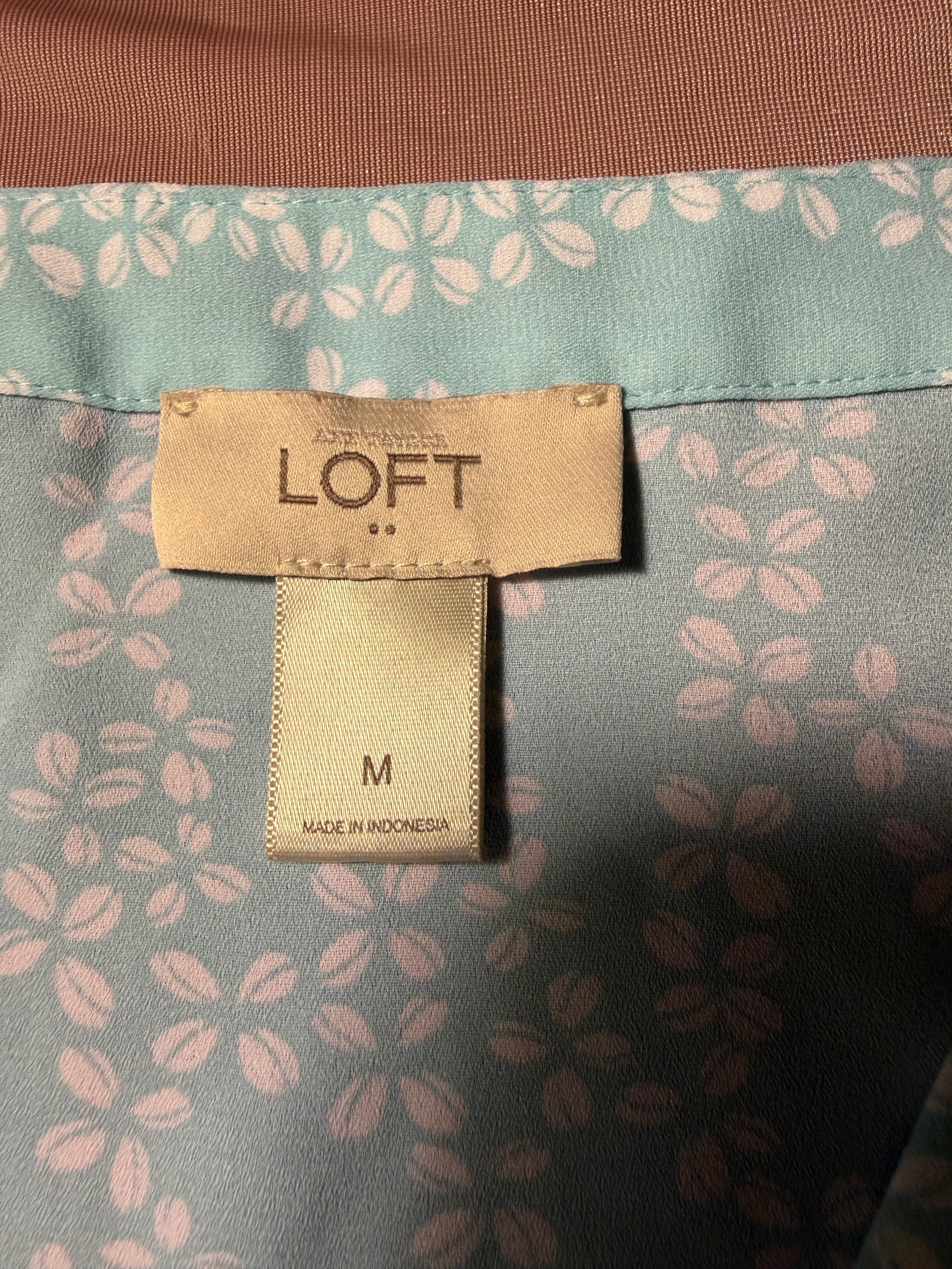 LOFT Light Blue Floral Sleeveless Top