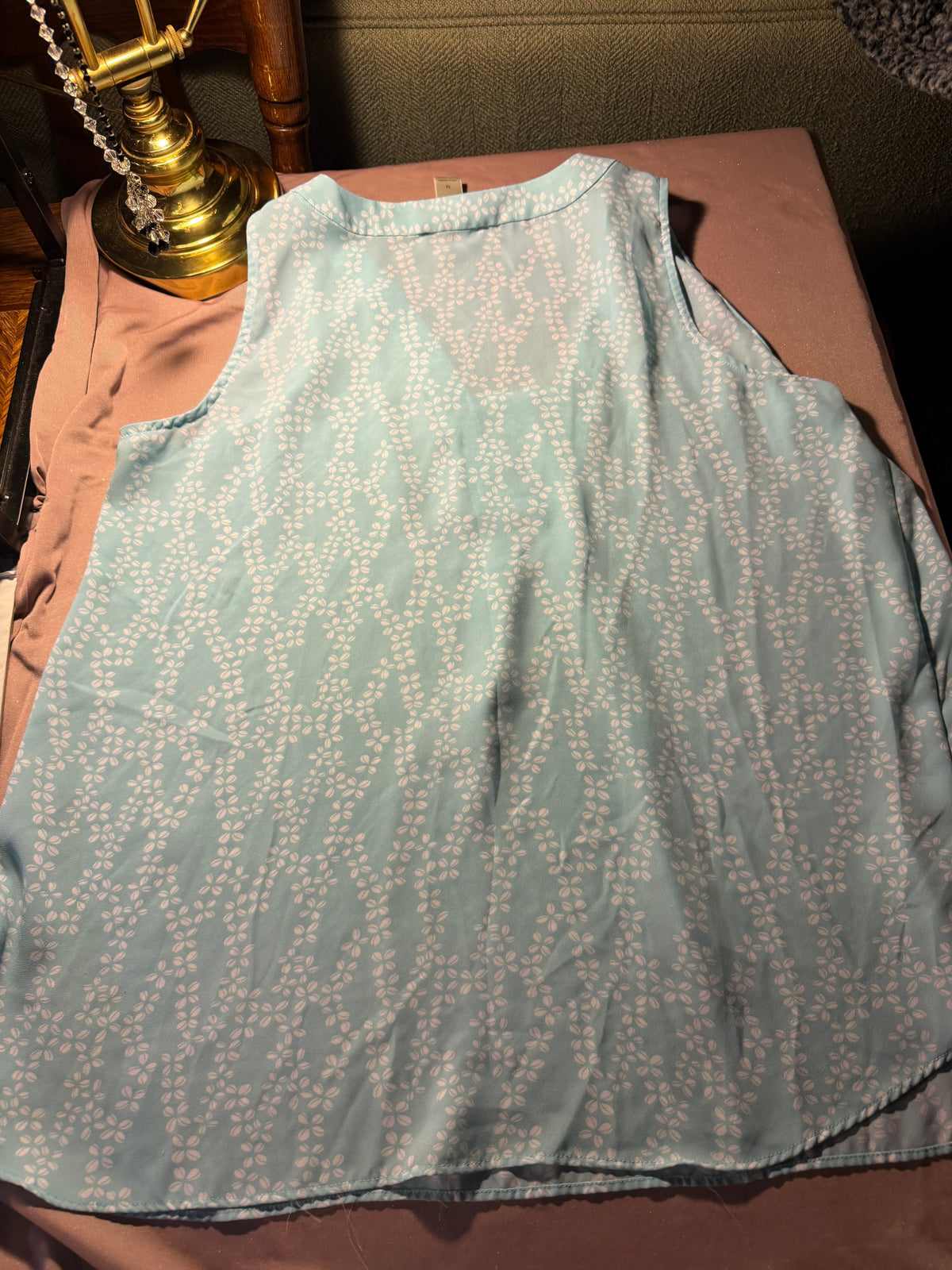 LOFT Light Blue Floral Sleeveless Top