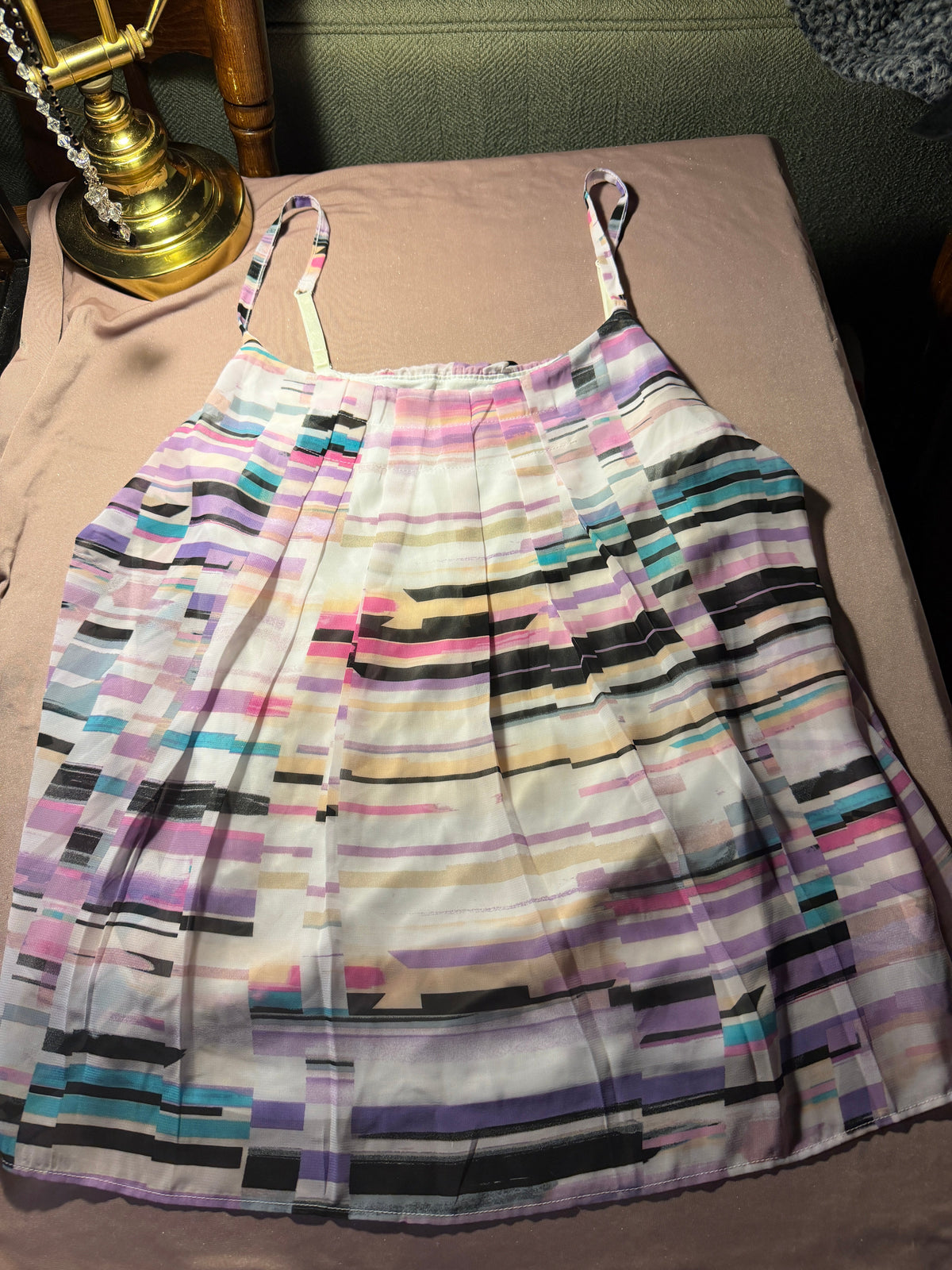 New York & Company Abstract Stripe Cami Tank – Size M