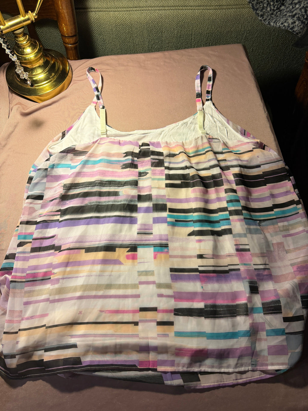 New York & Company Abstract Stripe Cami Tank – Size M