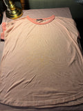 Pink Clover Striped Ringer Tee – Peach/White