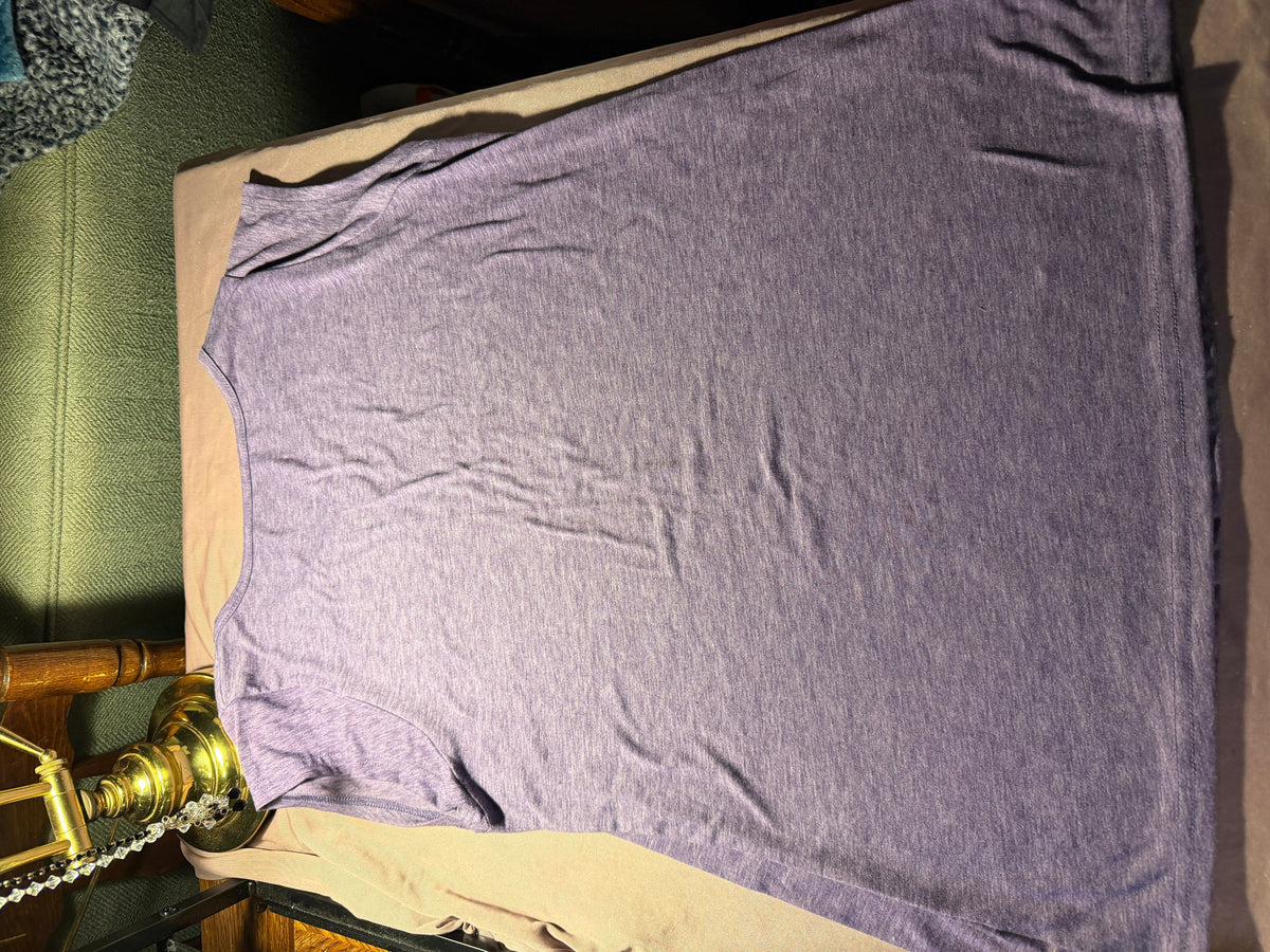 Heathered Lavender Sleeveless Muscle Tee Large