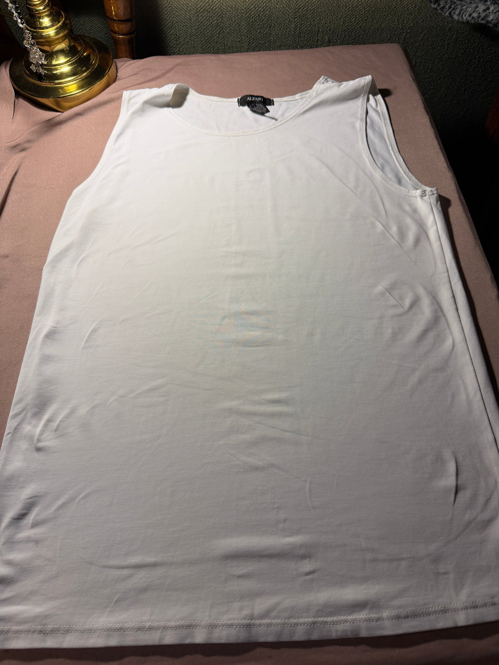 Alfani White V-Neck Tank Top – Size L