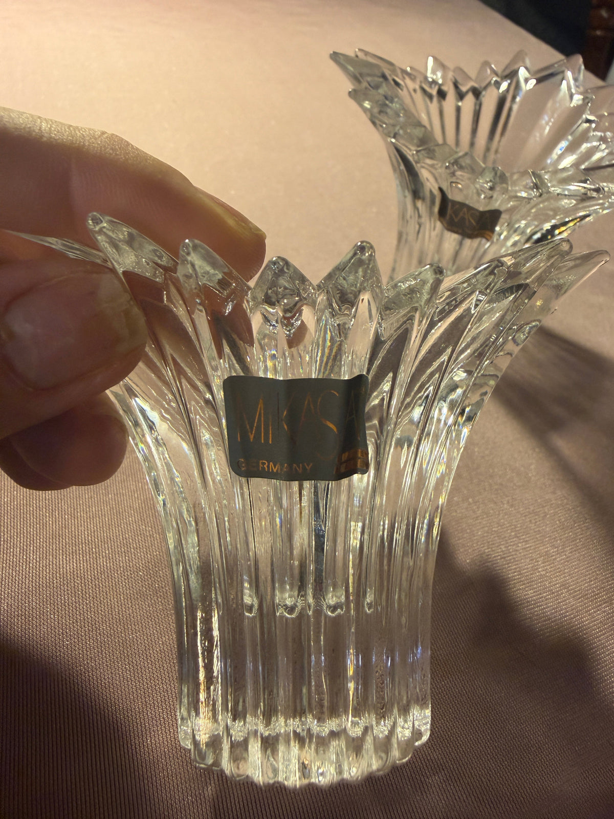 Mikasa Germany Crystal Starburst Votive Candle Holders – Set of 2