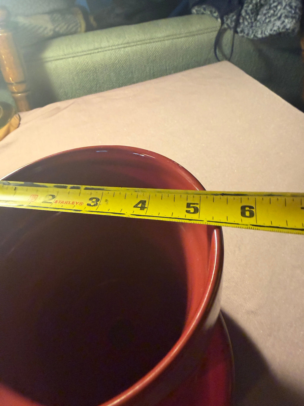 Red Glazed Ceramic Flower Pot with Saucer