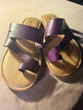 Luoika Purple Metallic Strappy Sandals