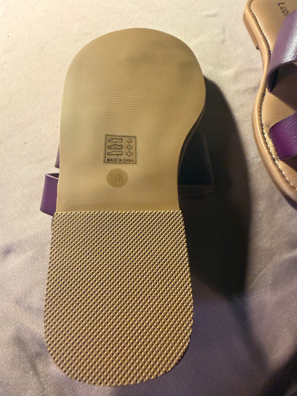 Luoika Purple Metallic Strappy Sandals