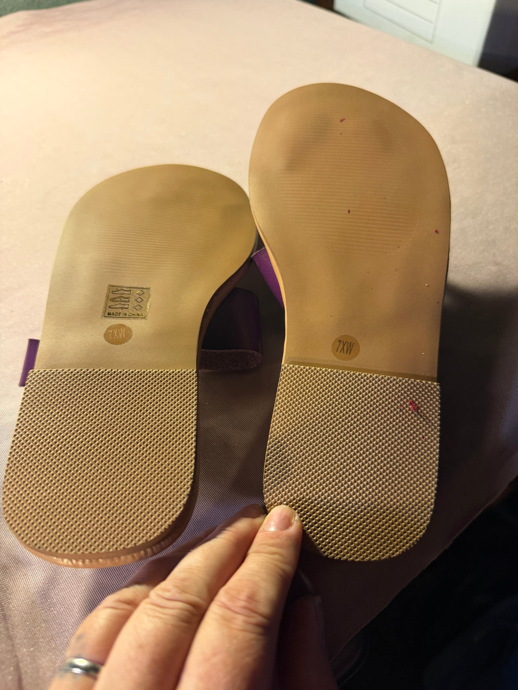 Luoika Purple Metallic Strappy Sandals