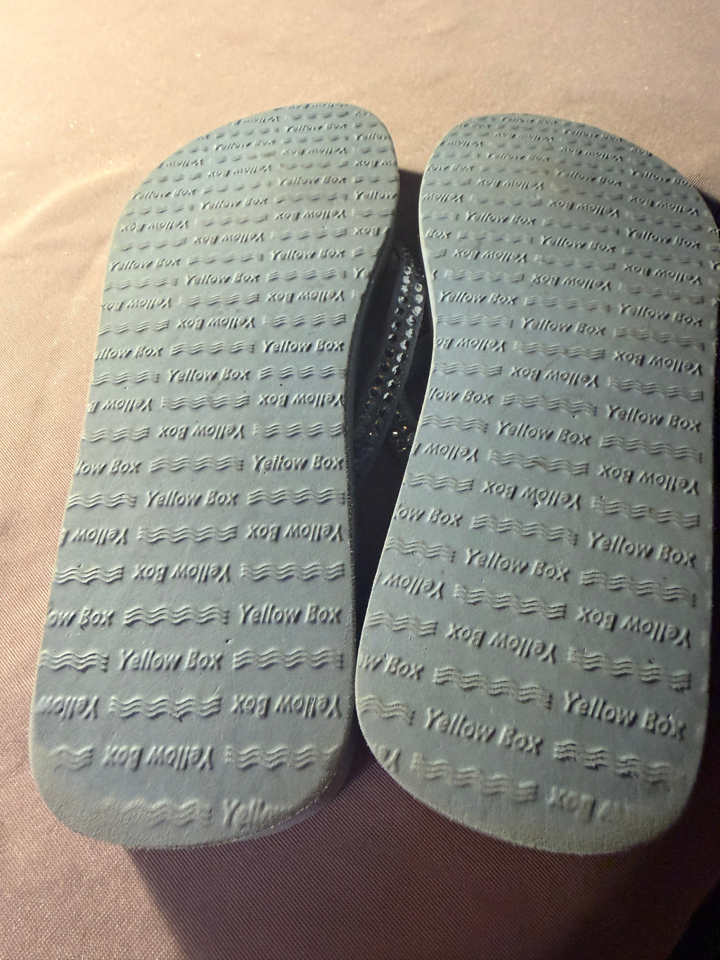 Yellow Box Rhinestone Wedge Flip Flops