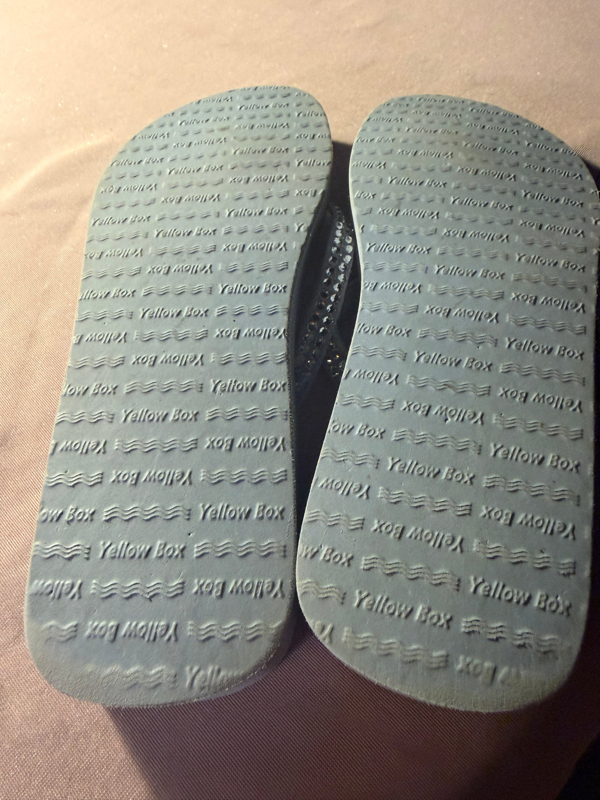 Yellow Box Rhinestone Wedge Flip Flops