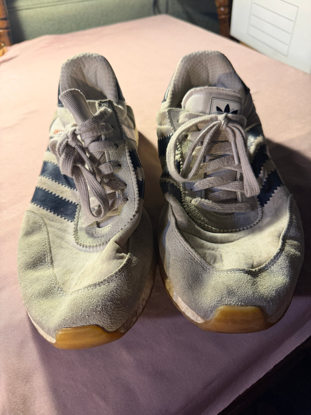 Adidas Iniki Runner Sneakers – Gray/Navy – Size 10.5