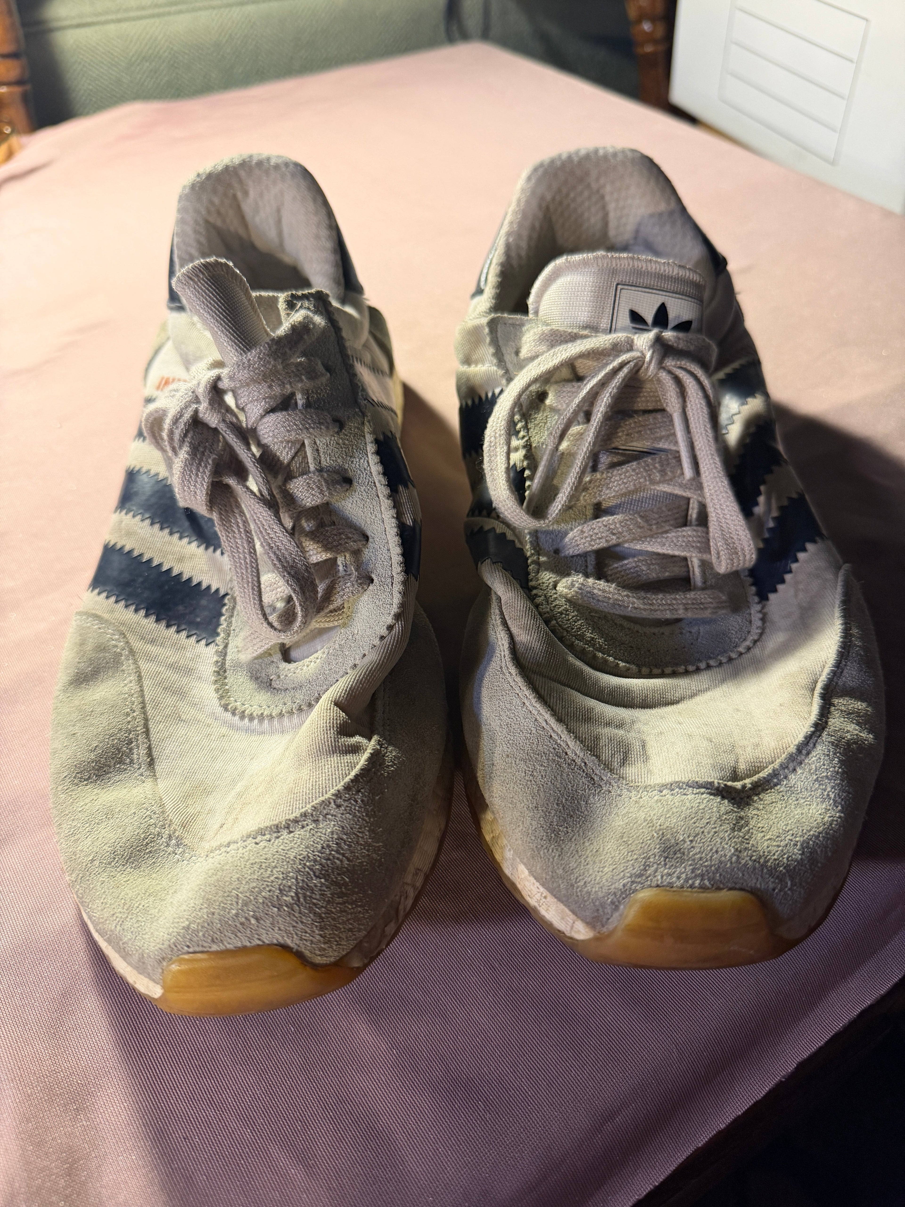 Adidas Iniki Runner Sneakers – Gray/Navy – Size 10.5