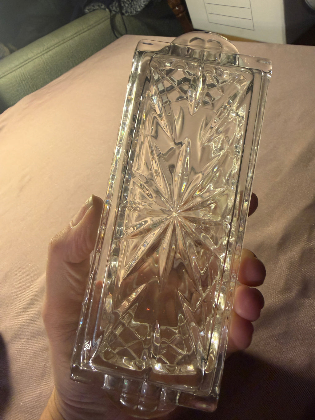 Gorham Full Lead Crystal Butter Dish with Lid