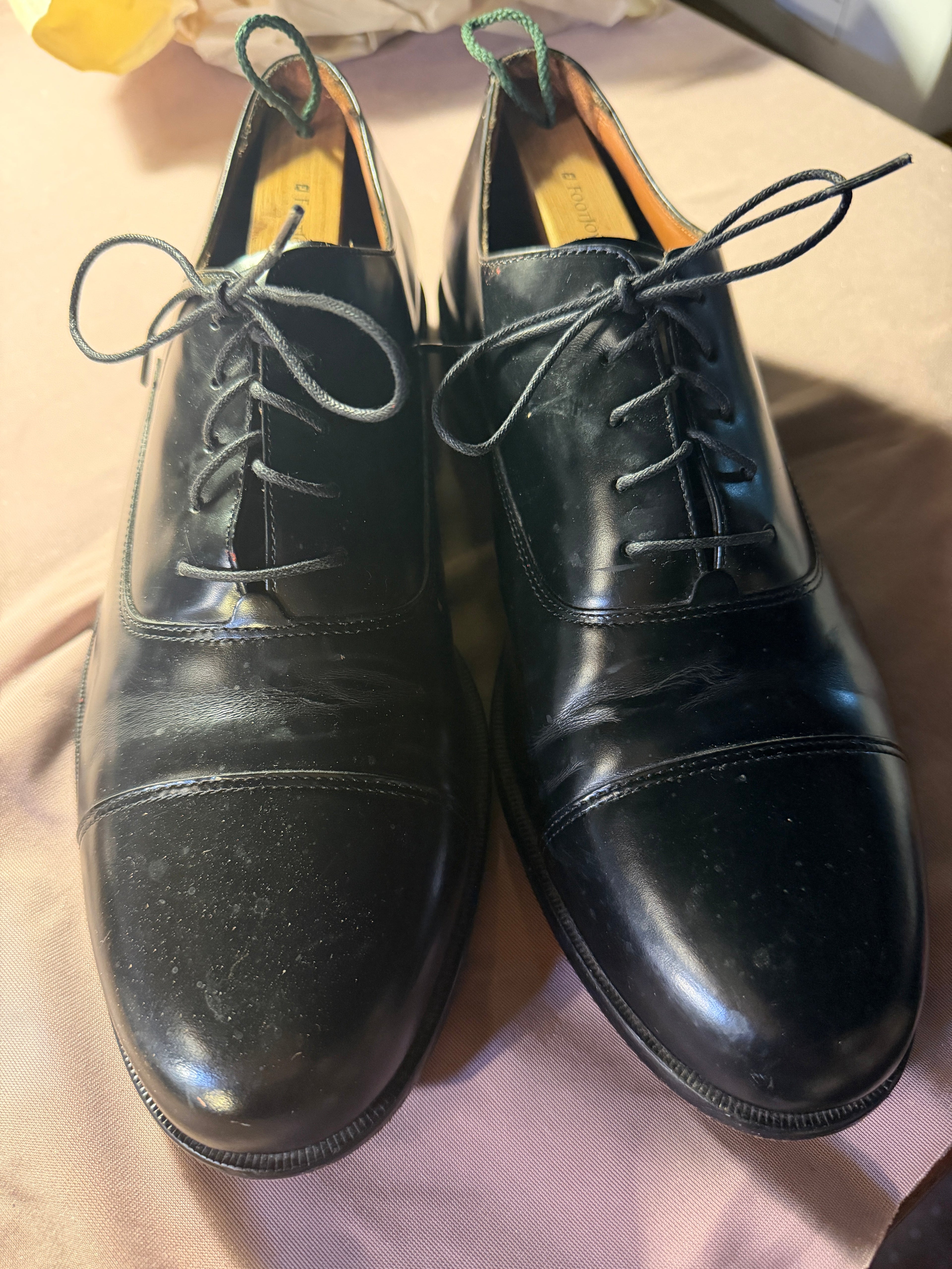 Bostonian First Flex Black Leather Cap-Toe Oxford Dress Shoes