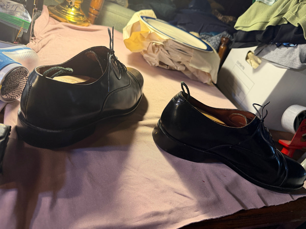 Bostonian First Flex Black Leather Cap-Toe Oxford Dress Shoes