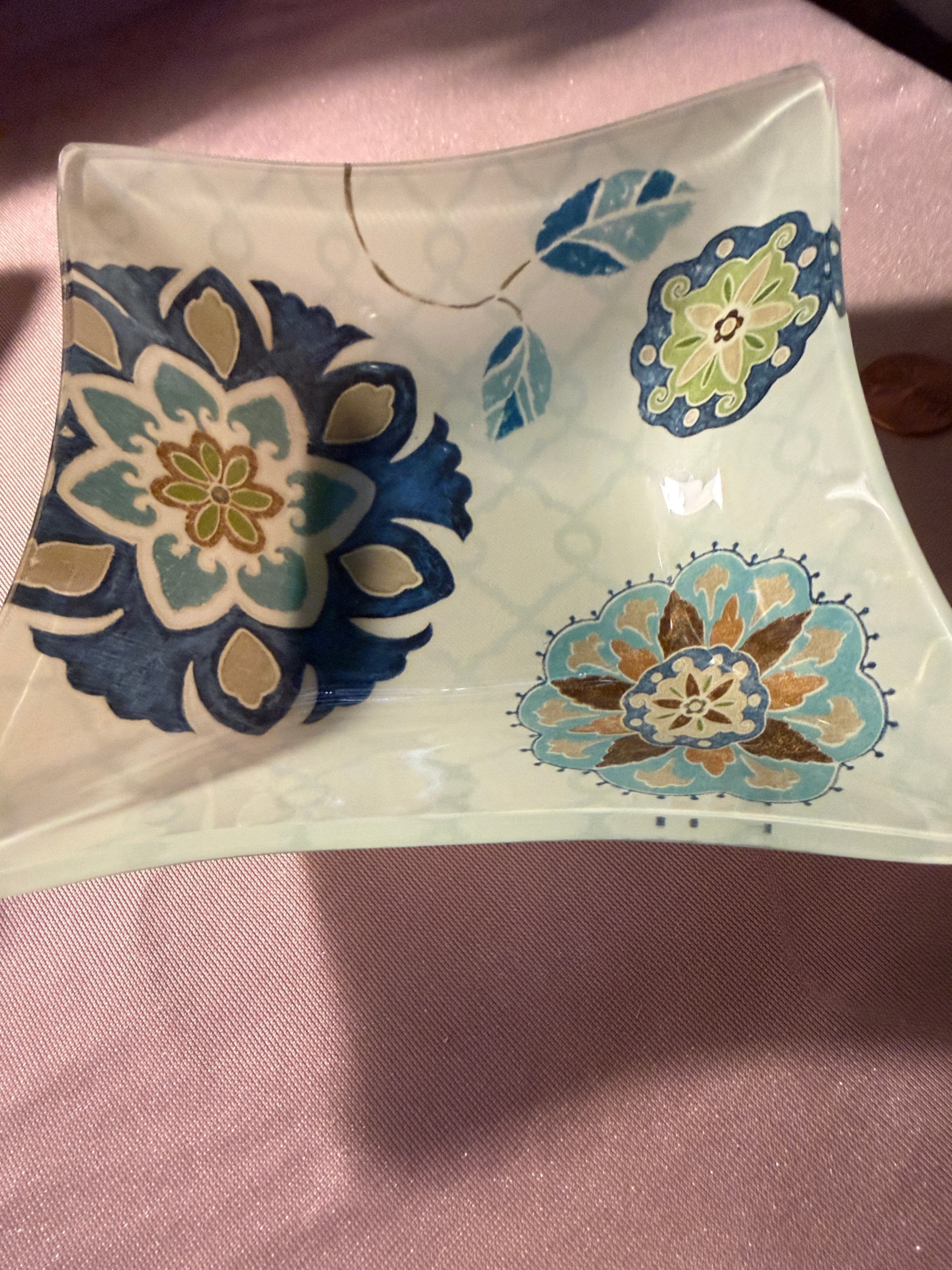 Botanical Bird Glass Trinket Dishes – Set of 6