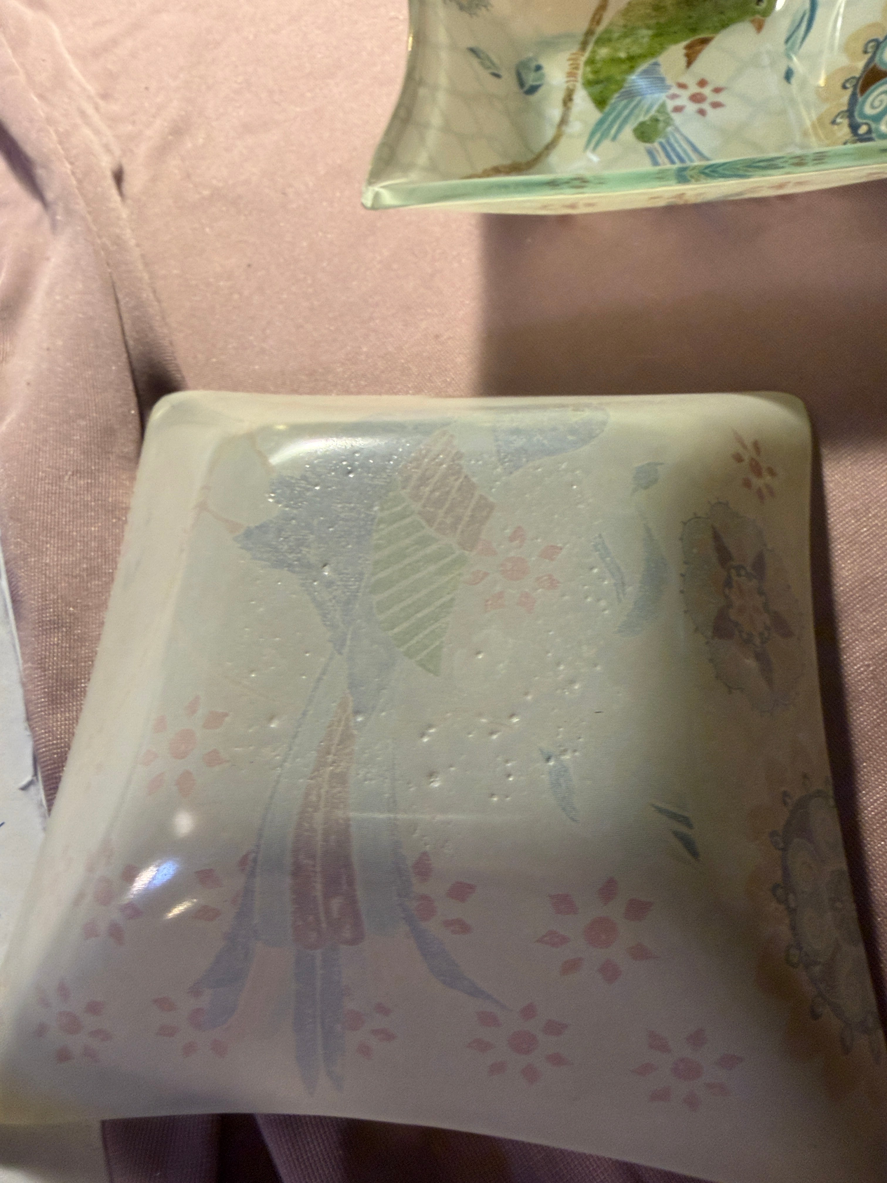 Botanical Bird Glass Trinket Dishes – Set of 6