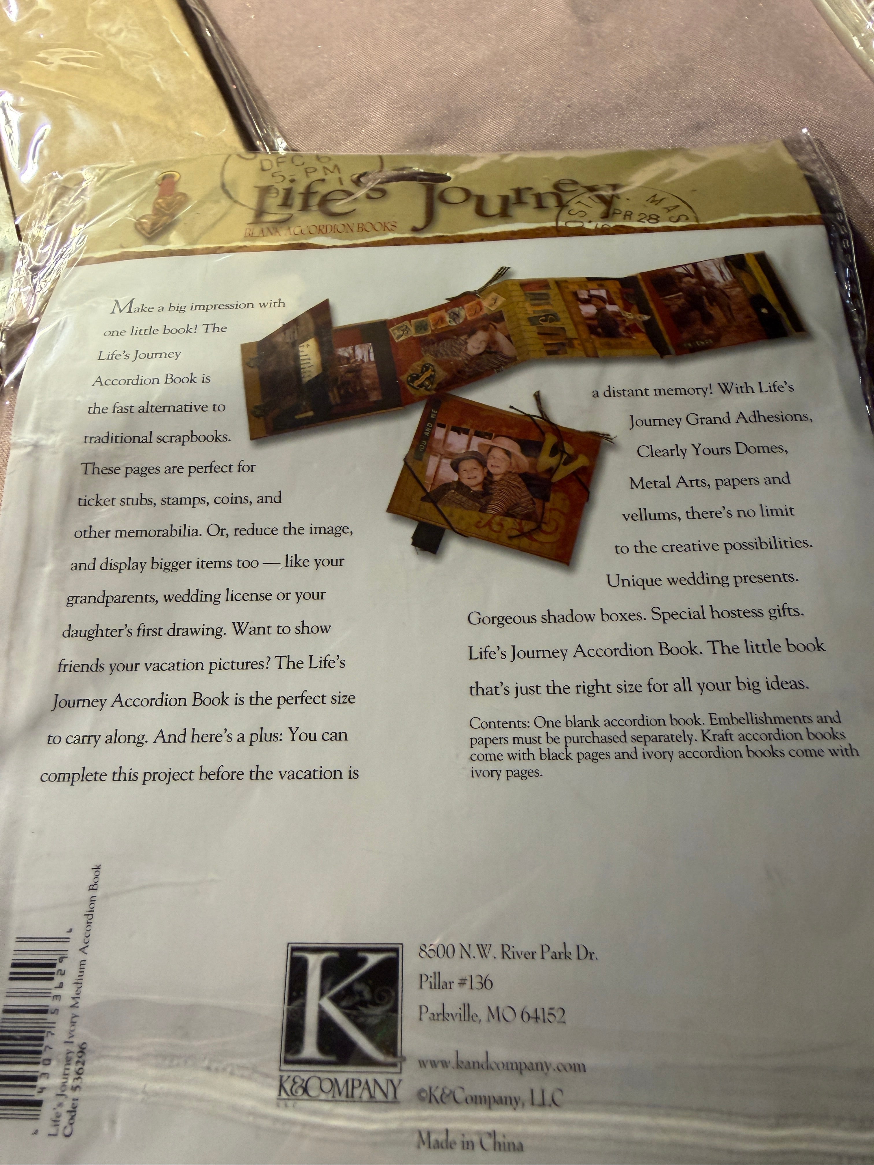 K&Company Life's Journey Accordion Book – Blank Scrapbook Mini Album (2)