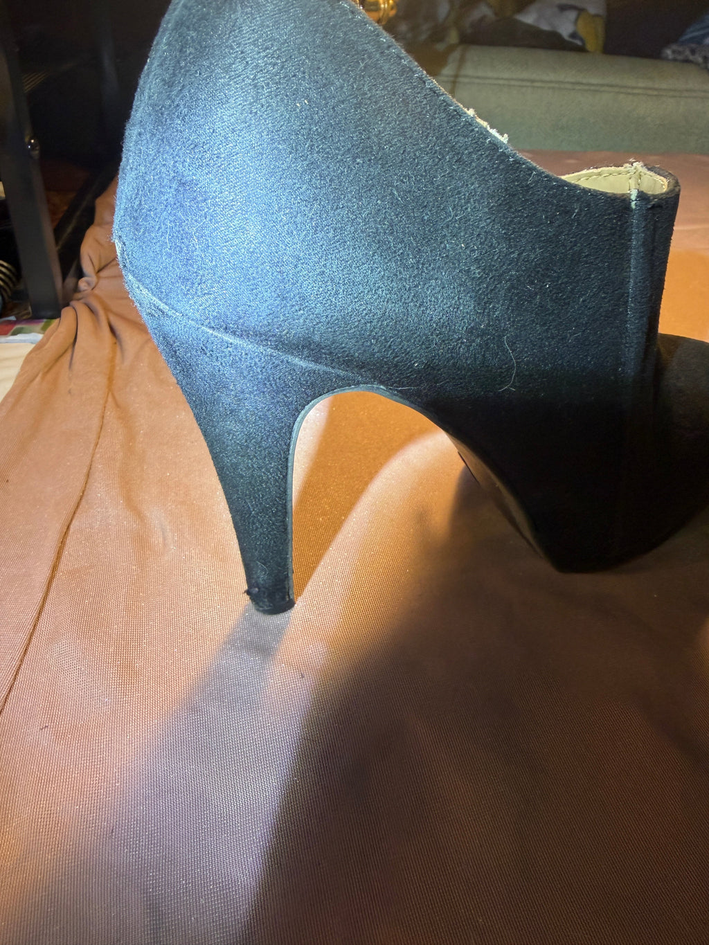 Black Suede Stiletto Booties