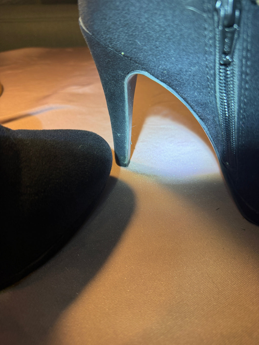 Black Suede Stiletto Booties