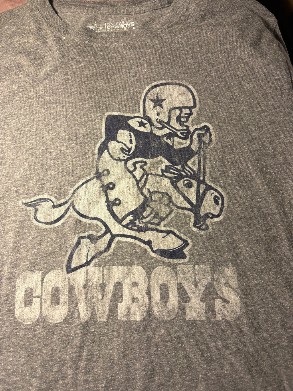 Dallas Cowboys Authentic Vintage Graphic Tee – Heather Gray