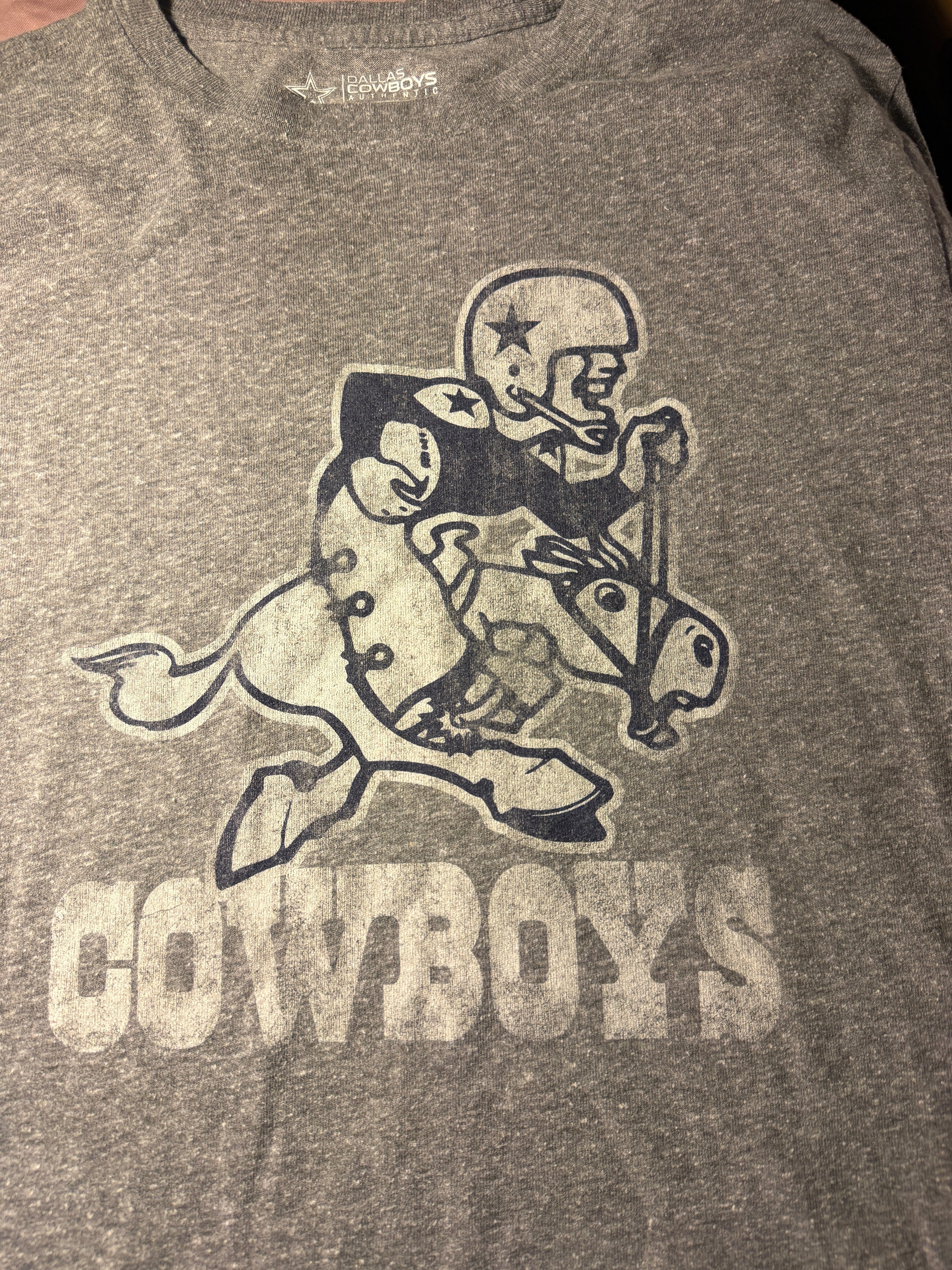 Dallas Cowboys Authentic Vintage Graphic Tee – Heather Gray