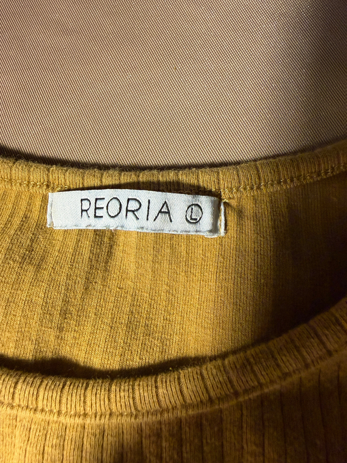 Reoria Mustard Ribbed Long Sleeve Bodysuit