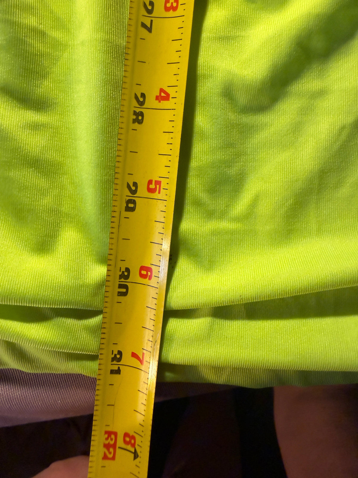 Neon Yellow-Green Ruched Mini Dress – Size L