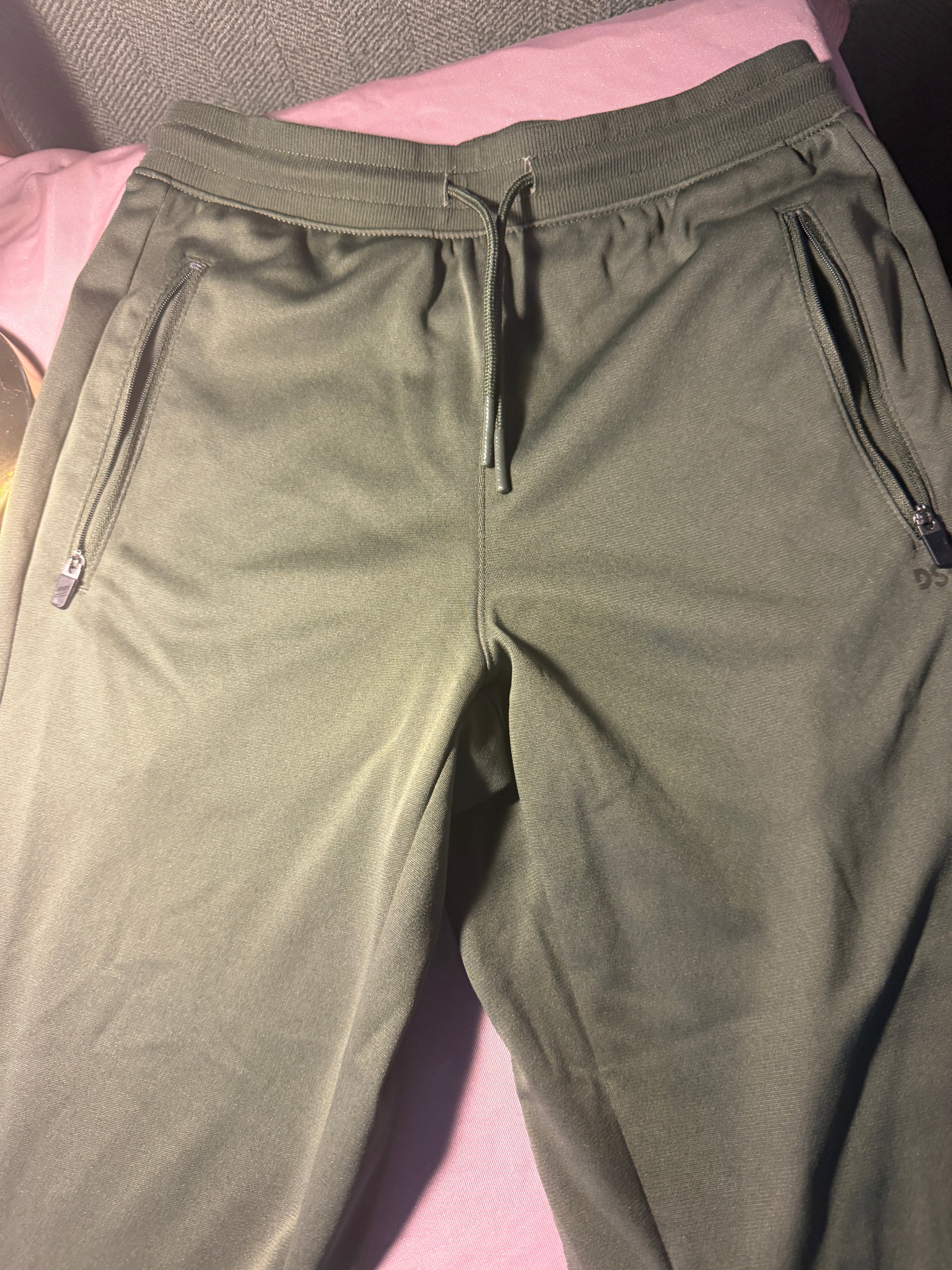DSG Olive Green Zip-Pocket Jogger Pants – Size L (14-16)