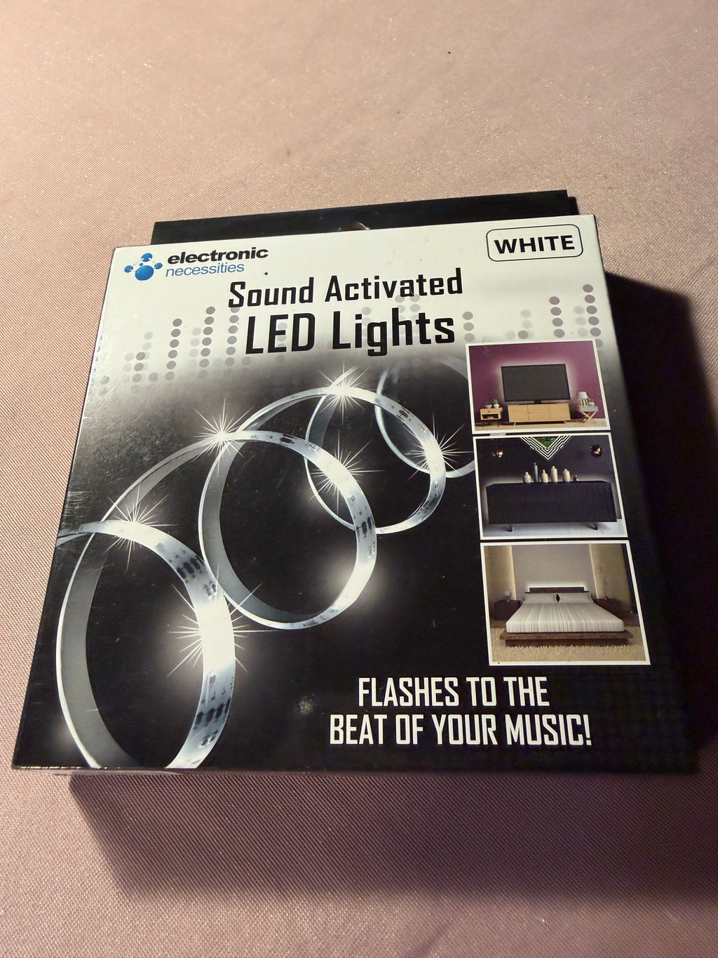 Sound Activated LED Light Strip – White (Electronic Necessities) quantity of 2