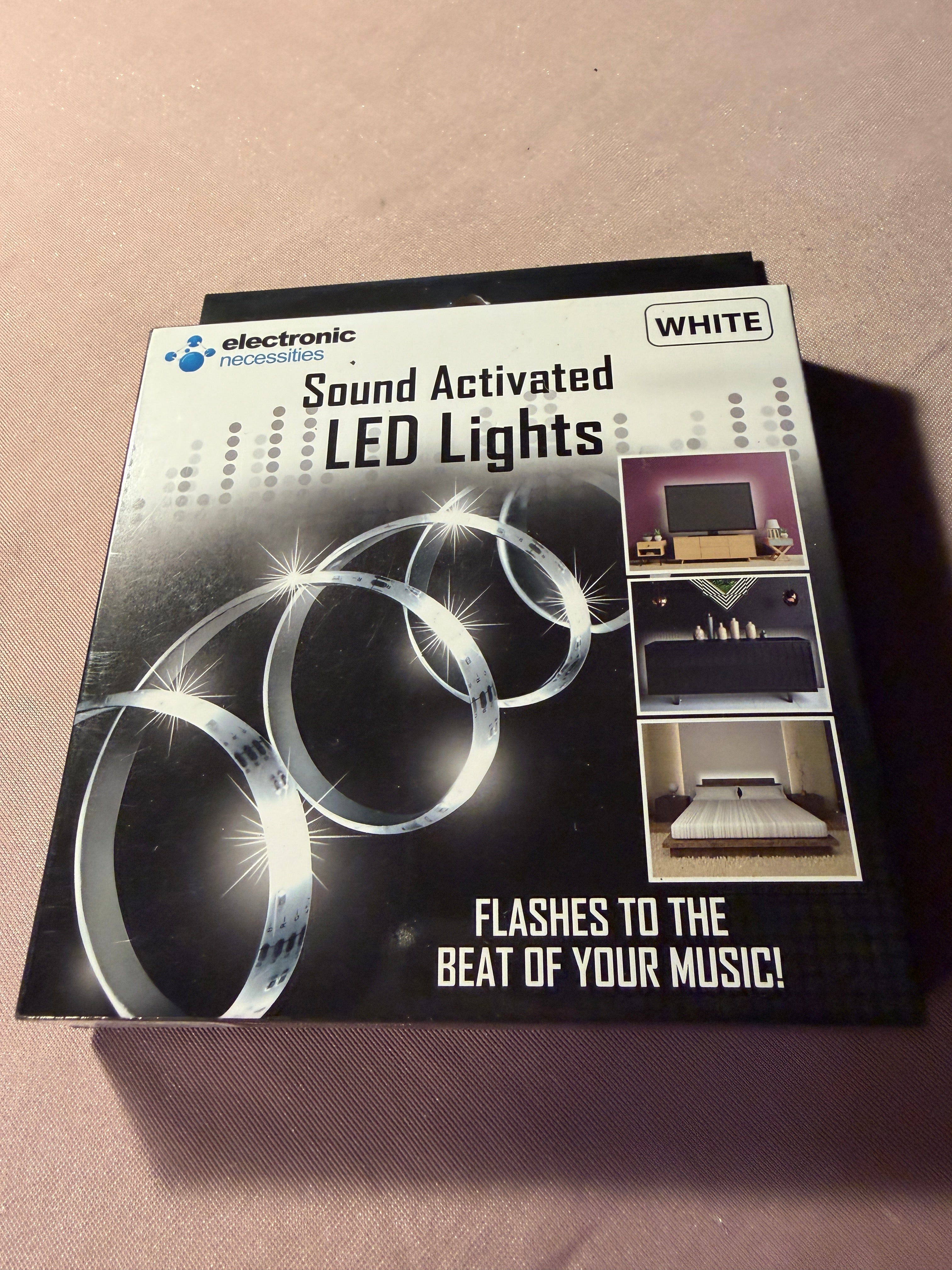 Sound Activated LED Light Strip – White (Electronic Necessities) quantity of 2