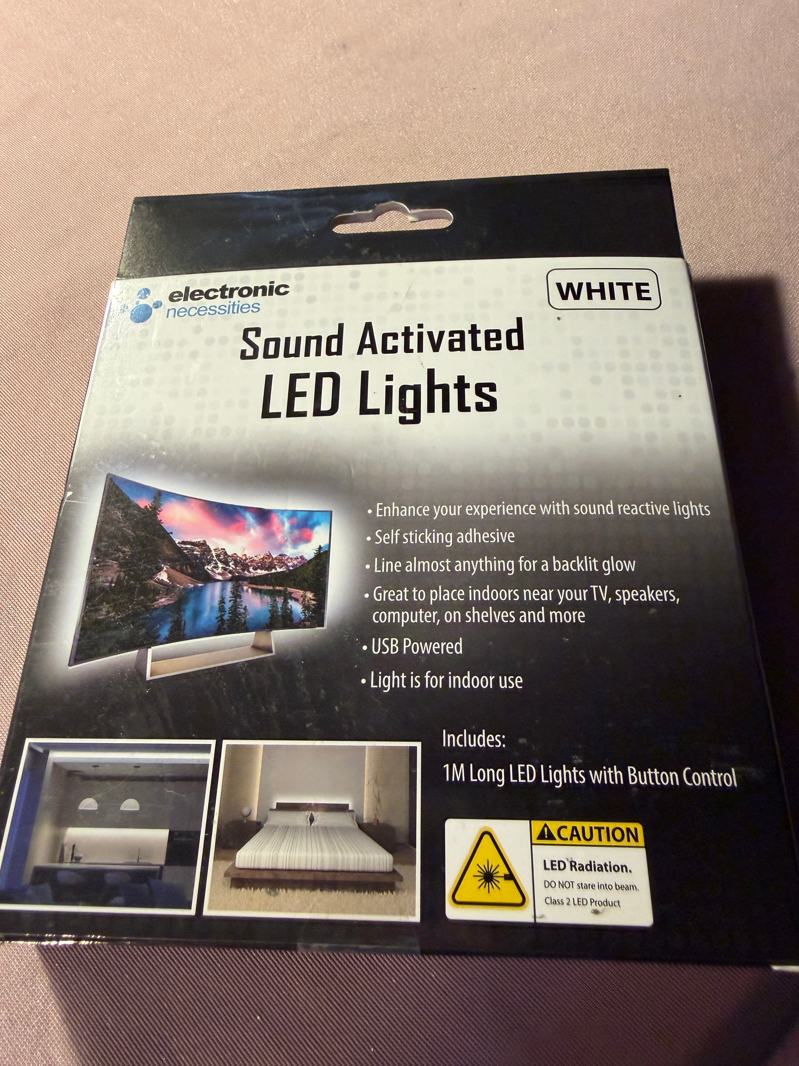 Sound Activated LED Light Strip – White (Electronic Necessities) quantity of 2