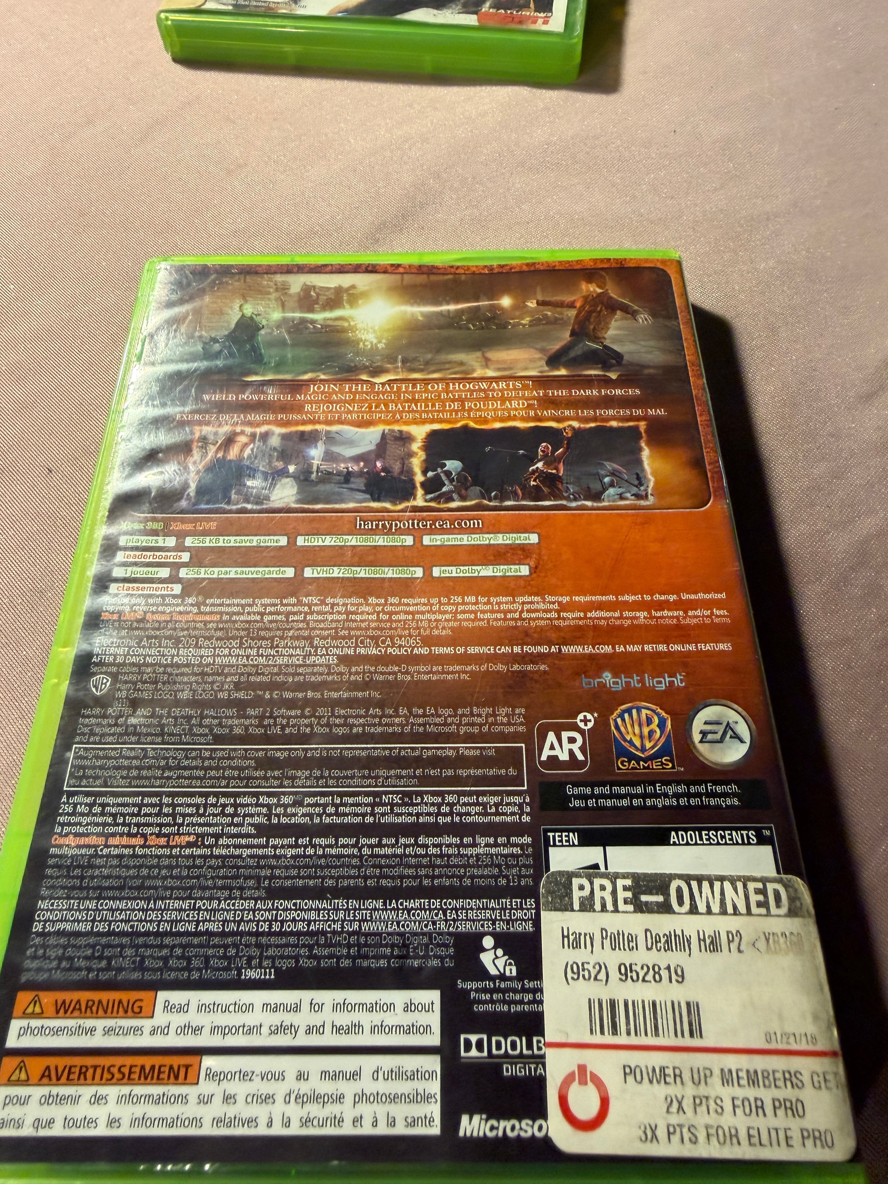 Harry Potter and the Deathly Hallows Part 2 – Xbox 360 (Pre-Owned)