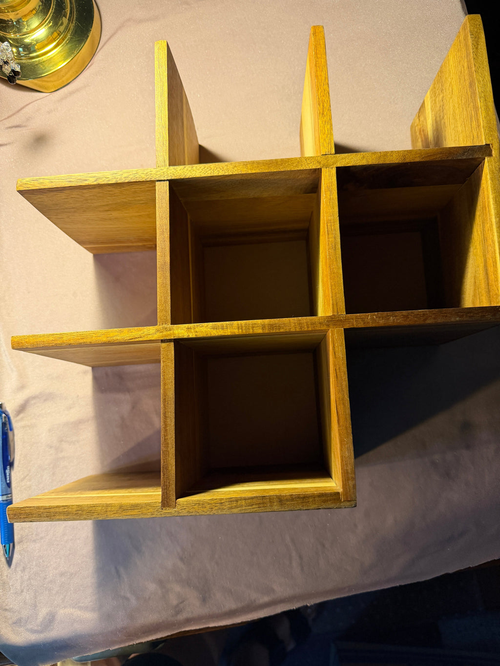 Wood 6-Cubby Wall Shelf Trinket Display — 15"W x 11.5"H x 6"D