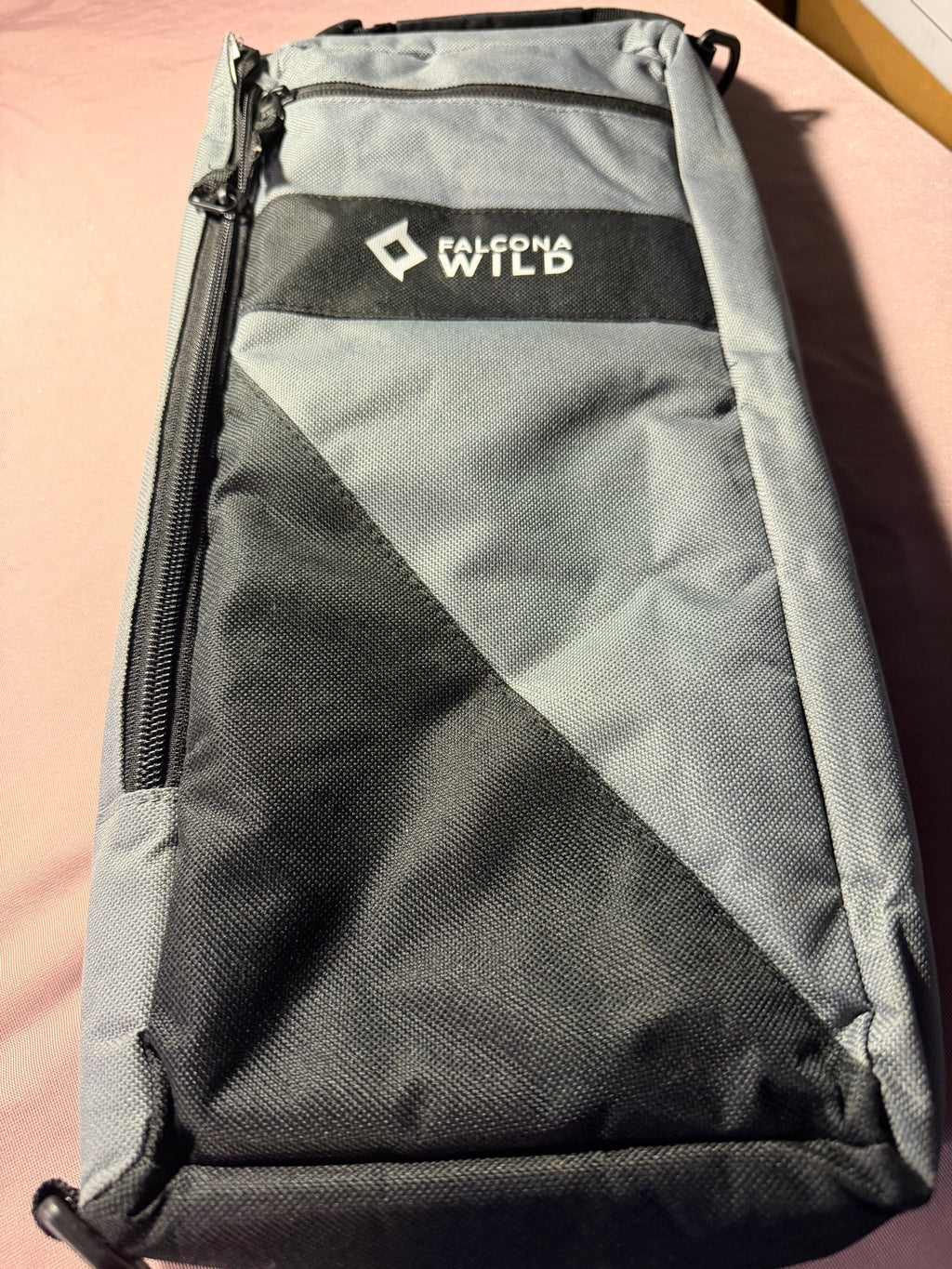 Falcona Wild Golf Cooler Bag — Insulated, Gray/Black, ~16"L x 6"W x 3"H