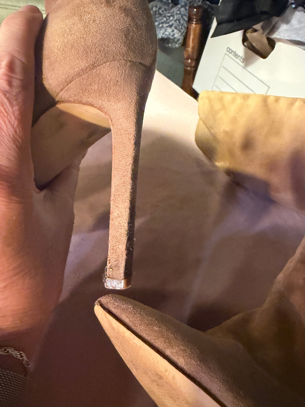 Taupe Suede Over-the-Knee Stiletto Boots Size 9