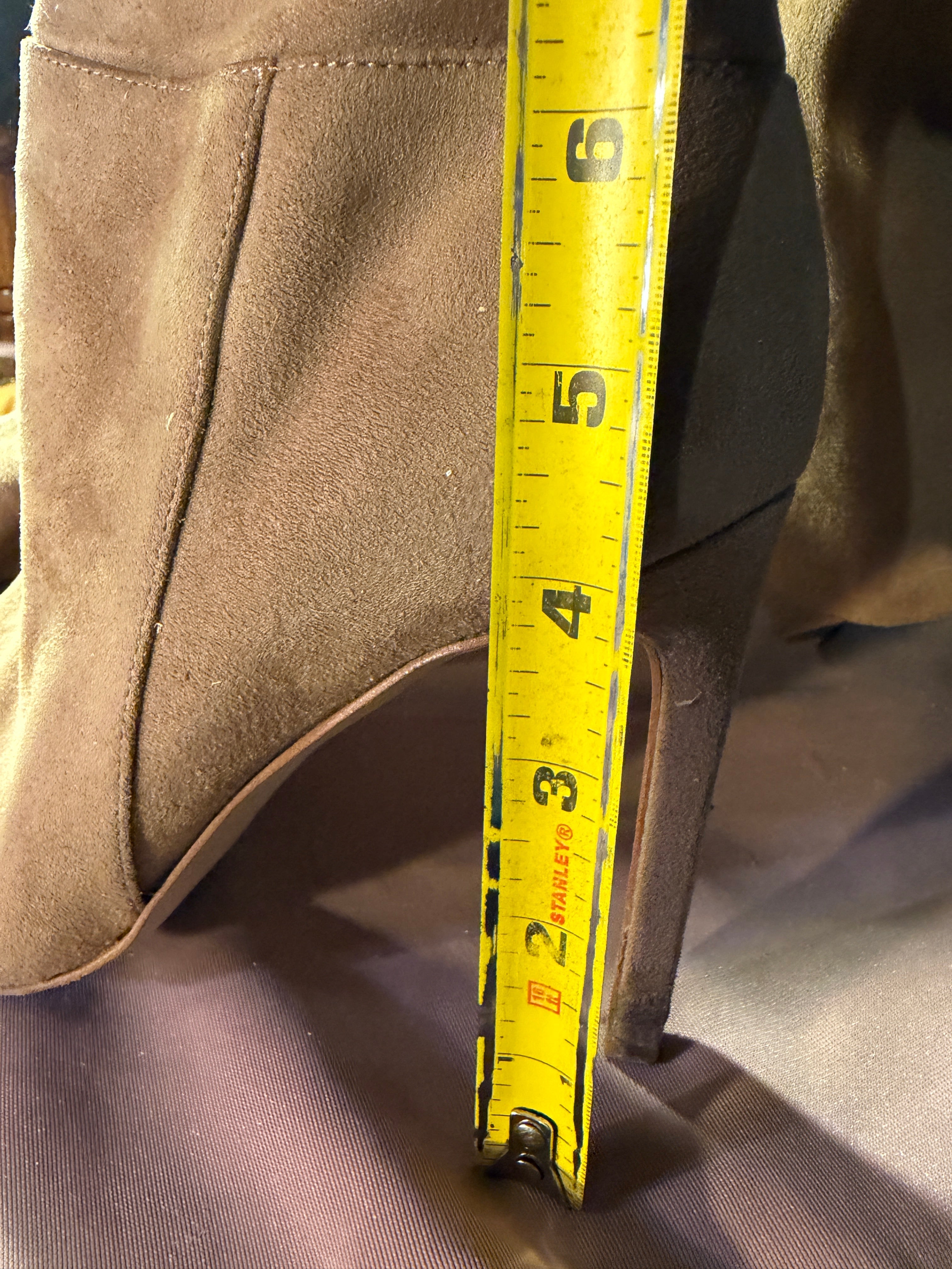 Taupe Suede Over-the-Knee Stiletto Boots Size 9