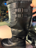 Noel Black Knee-High Moto Boots – Size 9 Brand new
