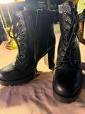 Dream Pairs Black Lace-Up Combat Heel Boots