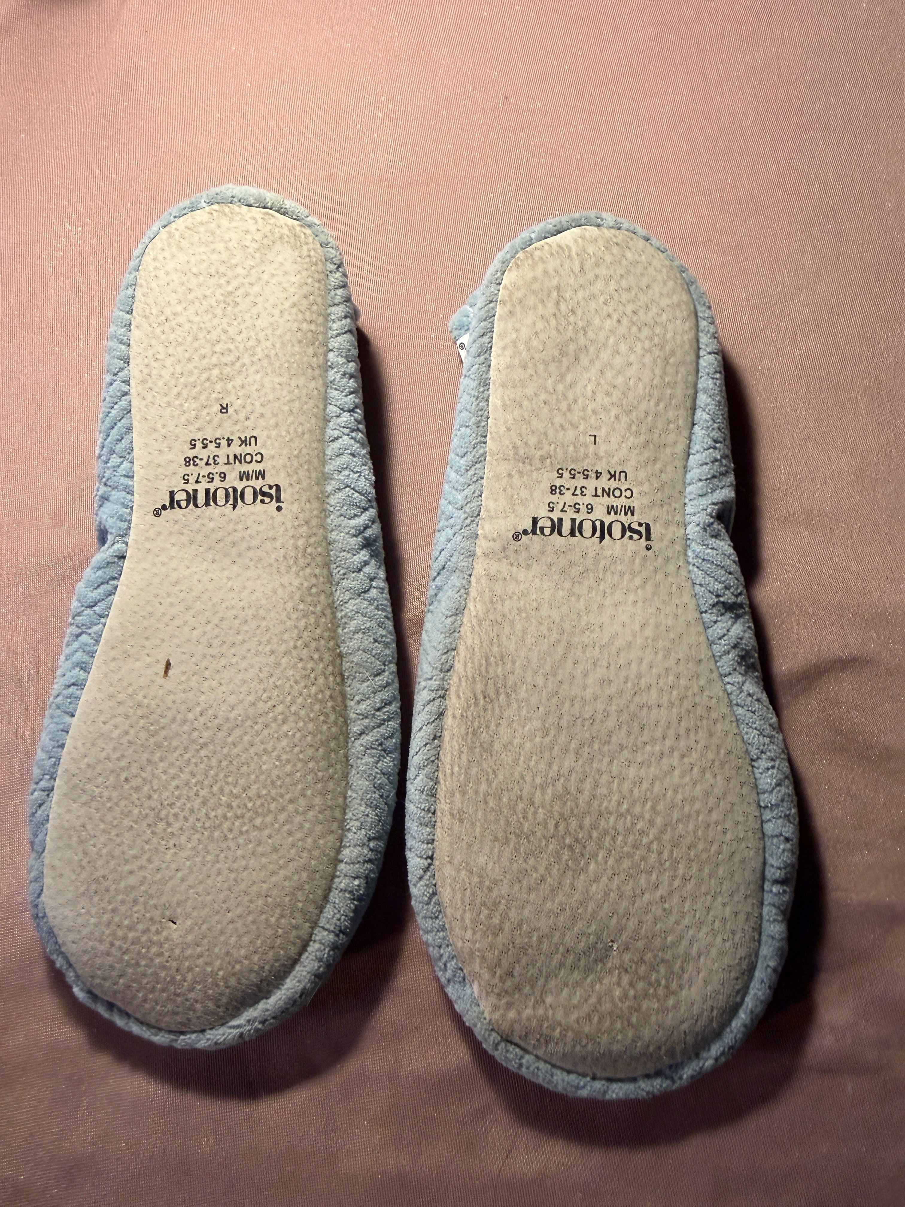 Isotoner Quilted Ballet Flat Slippers – Women's M (6.5–7.5) Blue